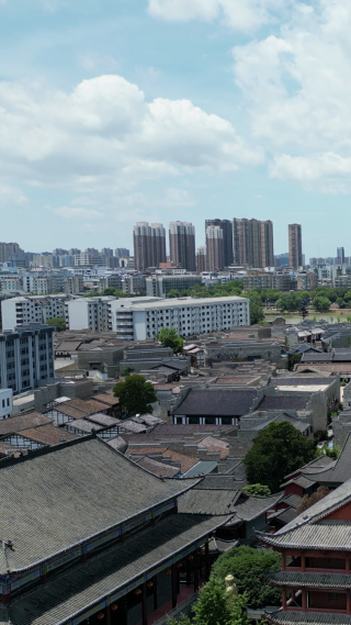 航拍江西抚州文昌里正觉古寺