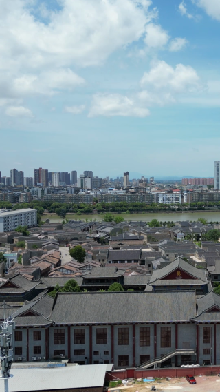 航拍江西抚州文昌里正觉古寺