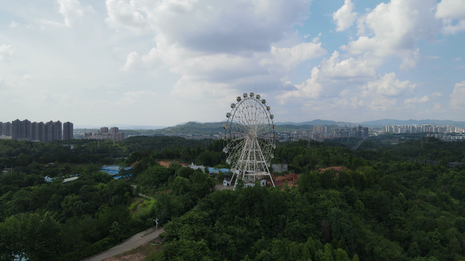 航拍江西赣州五龙客家风情园4A景区