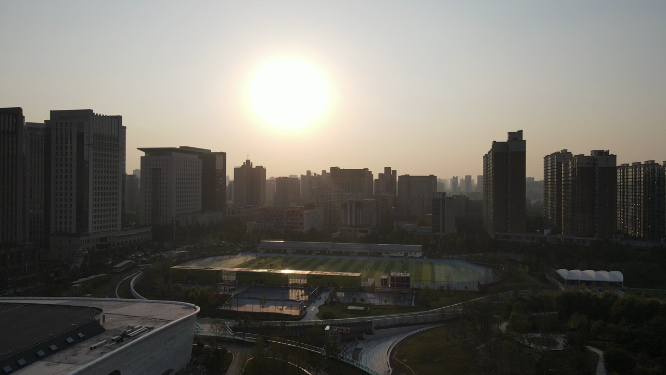 航拍河南郑州城市建设