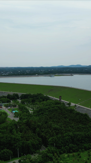 航拍洈水风景区房车露营基地