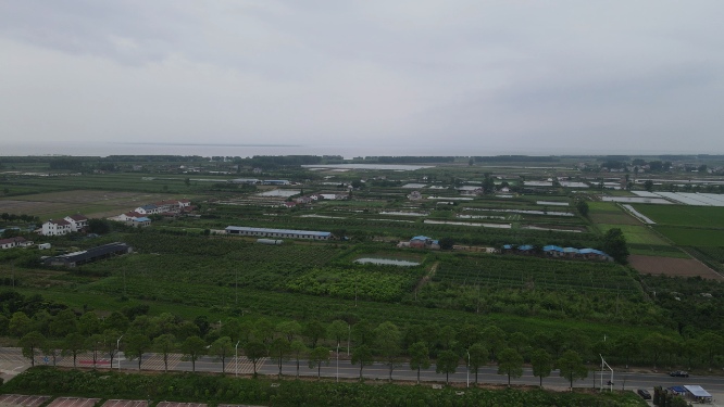 航拍洞庭湖鱼米之乡
