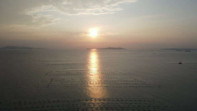 航拍大海海边沙滩