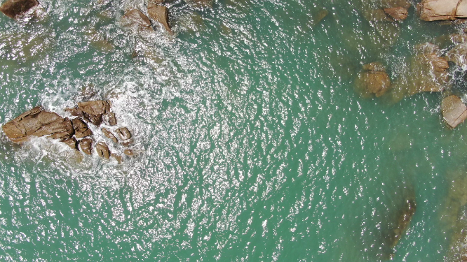 航拍海边沙滩湄洲岛