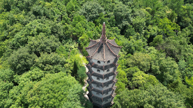 航拍湖北南漳县水镜庄-文华峰