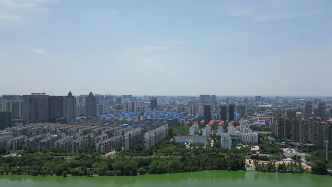 航拍湖北孝感城市建设