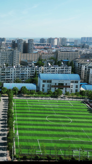 航拍湖北孝感市体育中心