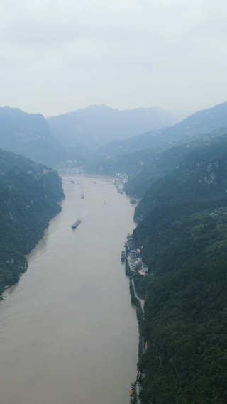 航拍湖北宜昌三峡人家西陵画廊风景区