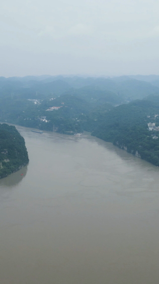 航拍湖北宜昌三峡人家西陵画廊风景区