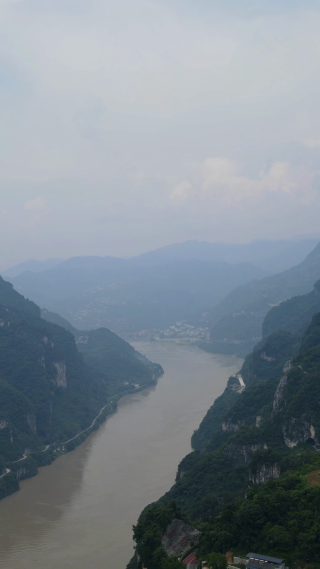 航拍湖北宜昌三峡人家西陵画廊风景区