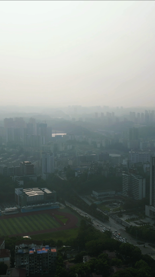航拍湖北宜昌三峡职院