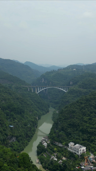 航拍湖北宜昌峡口风景区