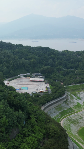 航拍湖北宜昌秭归县屈原故里5A景区