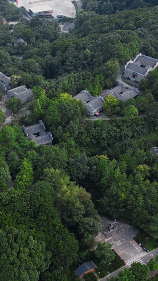 航拍湖北宜昌秭归县屈原故里5A景区