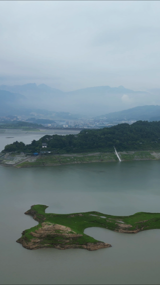 航拍湖北宜昌秭归县屈原故里景区