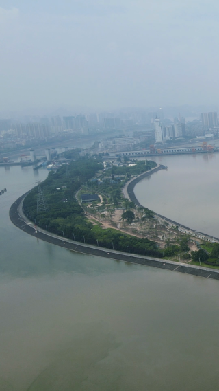 航拍湖北宜昌葛洲坝