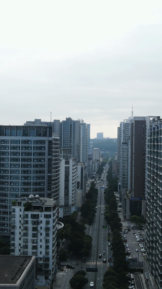 航拍湖北宜昌西陵一路