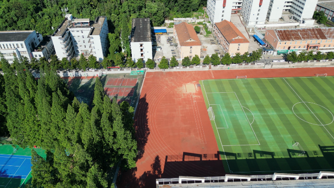 航拍湖北文理学院大学环境