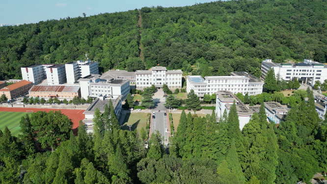 航拍湖北文理学院大学环境