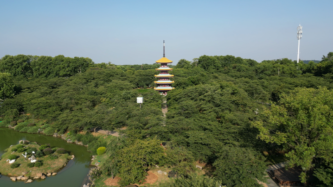 湖北武汉东湖珞珈山航拍