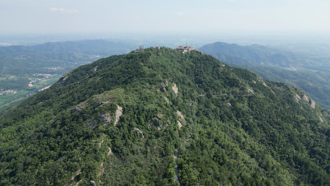 航拍湖北武汉木兰金顶5A景区