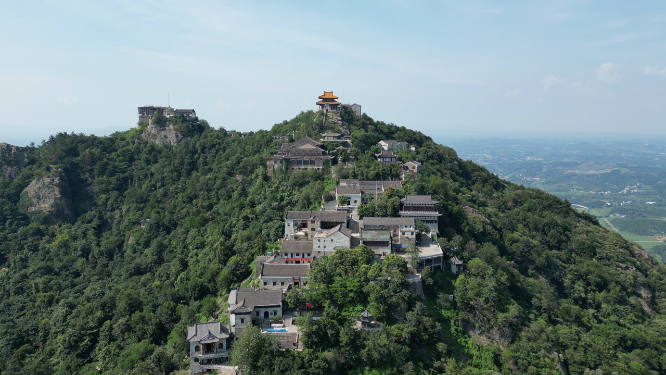 航拍湖北武汉木兰金顶5A景区