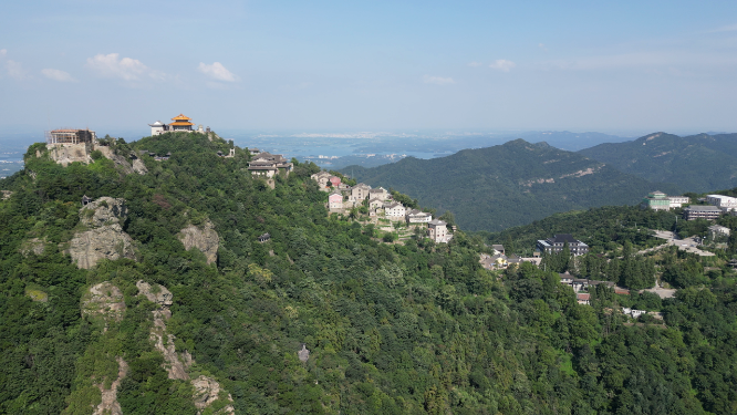航拍湖北武汉木兰金顶5A景区