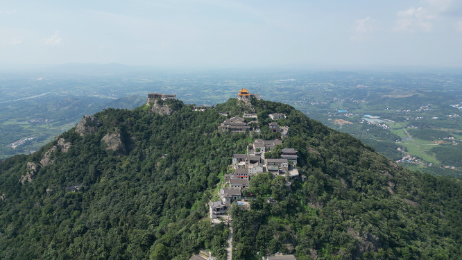 航拍湖北武汉木兰金顶5A景区