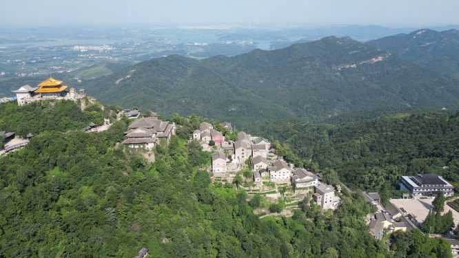航拍湖北武汉木兰金顶5A景区