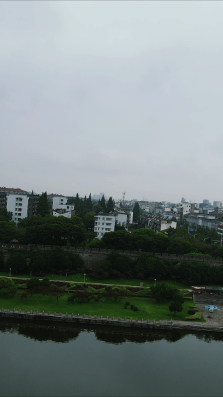 航拍湖北荆州古城4A景区