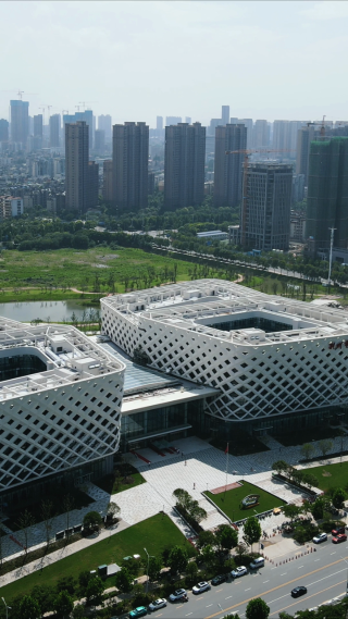 航拍湖北荆州市民之家