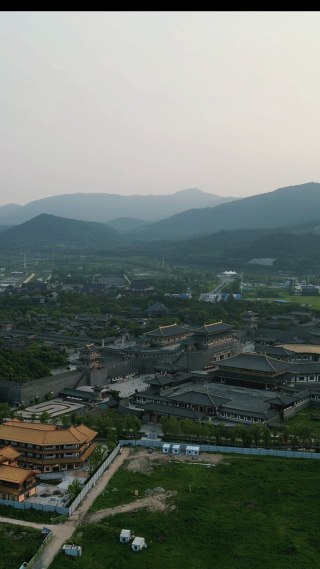 航拍湖北襄阳中国唐城影视基地
