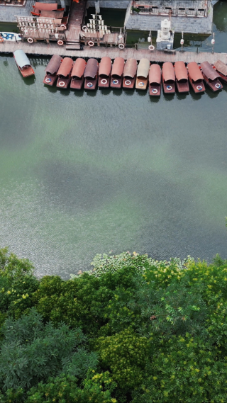 航拍湖北襄阳中国唐城影视基地4A景区