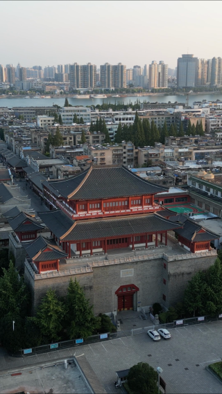 航拍湖北襄阳古城