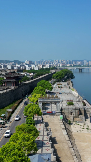 航拍湖北襄阳古城