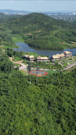 航拍湖北襄阳古隆中景区