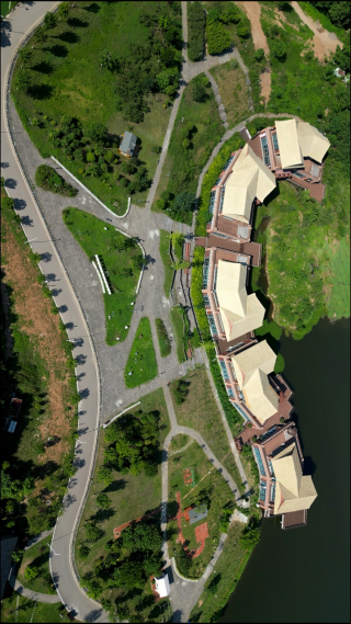 航拍湖北襄阳古隆中景区