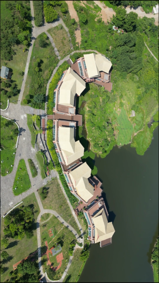 航拍湖北襄阳古隆中景区