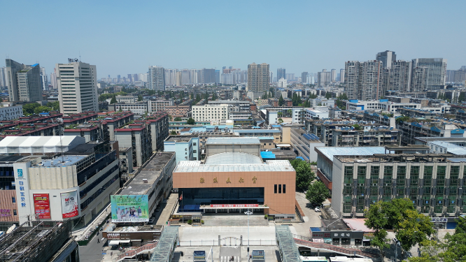 航拍湖北襄阳城市建设