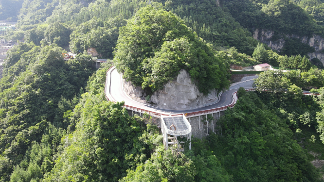 航拍湖北襄阳尧治河4A景区