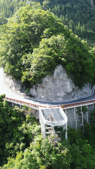 航拍湖北襄阳尧治河地质公园