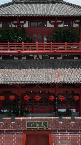 航拍湖北鄂州武昌门
