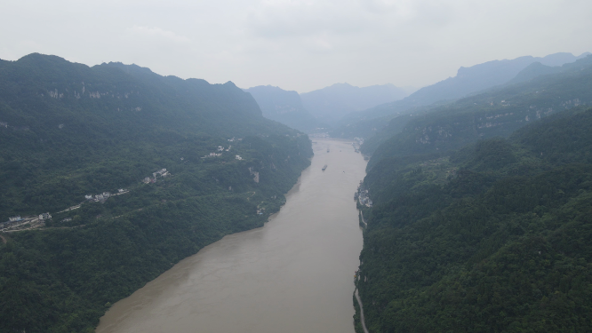 航拍湖北长江三峡风光