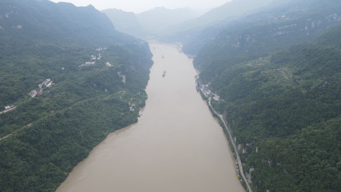航拍湖北长江三峡风光