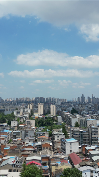 航拍湖北随州城市建设