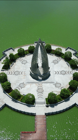 航拍湖北随州文化公园4A景