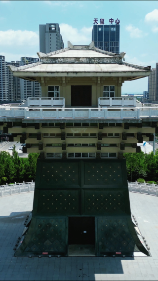 航拍湖北随州文化公园4A景