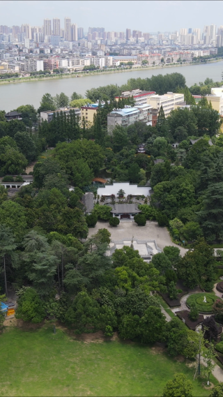 航拍湖北随州白云公园