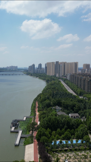 航拍湖北随州白云大道