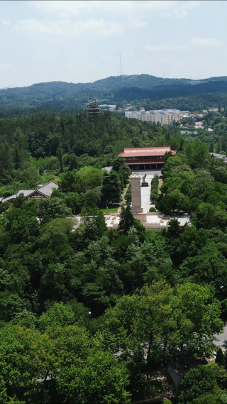 航拍湖北随州革命历史陈列馆 